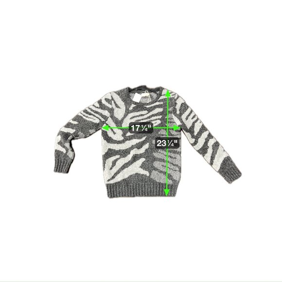 Greige Womens Zebra Print Sweater Crewneck Long Sleeve Size Medium Cozy NWT - Picture 7 of 10